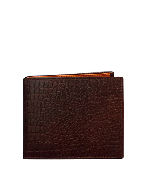 

DR. HENRY Men Brown Textured Two Fold Leather Wallet