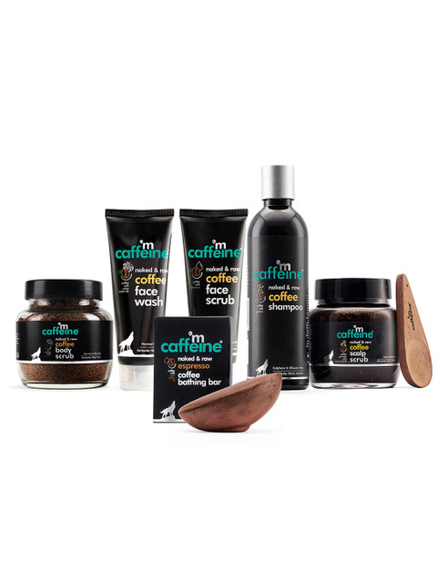 

MCaffeine Sustainable Must Have Coffee Bath Kit, Brown
