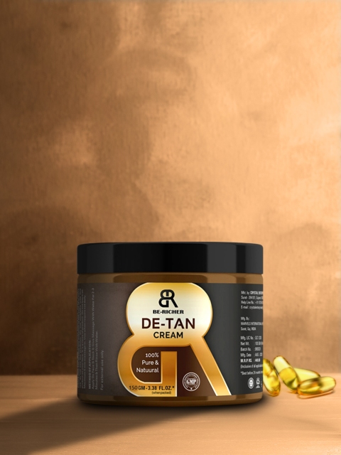 

Be-Richer Unisex De Tan Cream With Vitamin E 150 g, Brown