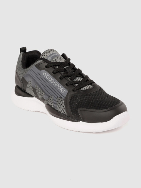 

Woodland Men Grey & Black Woven Design Sneakers