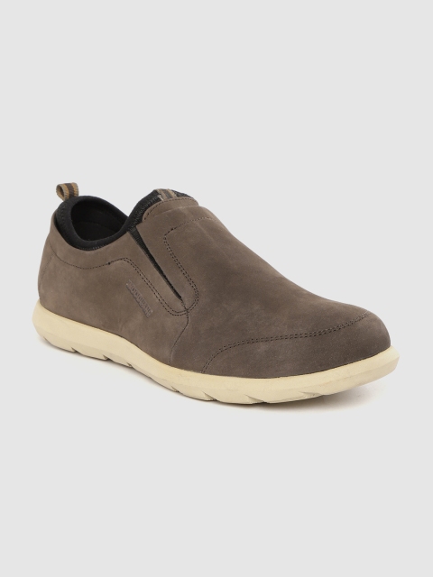 

Woodland Men Olive Brown Slip-On Sneakers