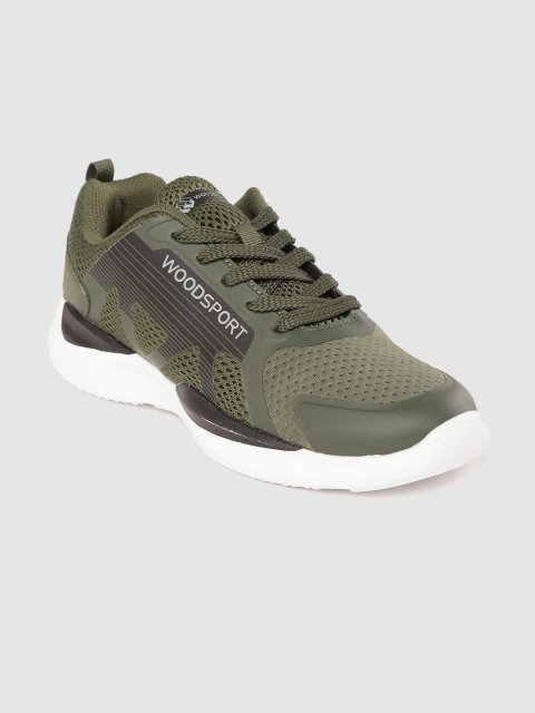 

Woodland Men Olive Green Woven Design Sneakers