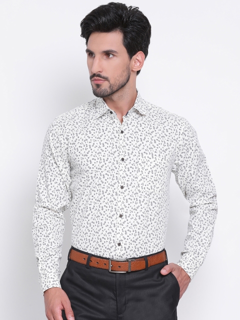 

Richlook Men Off-White & Black Slim Fit Printed Formal Shirt
