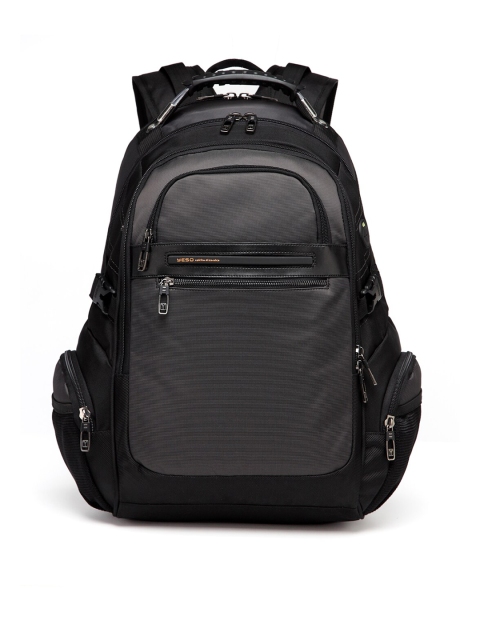 

YESO Unisex Black & Grey Backpacks with Earphone Gate