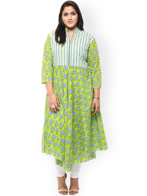 

Love More Green Printed Anarkali Kurta