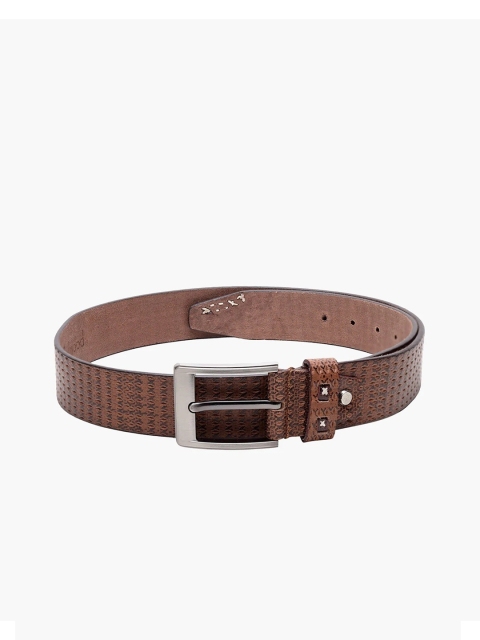 

Teakwood Leathers Men Brown Textured Leather Belt
