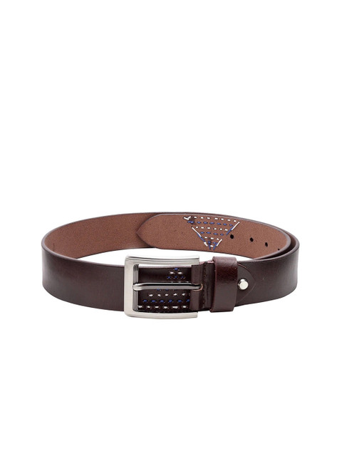 

Teakwood Leathers Men Brown Textured Leather Belt