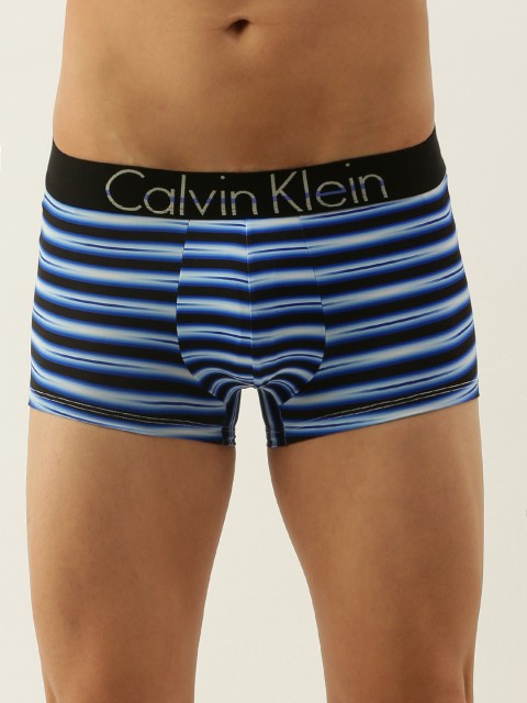 

Calvin Klein Underwear Men Blue & White Striped Knitted Trunks NB15325XW