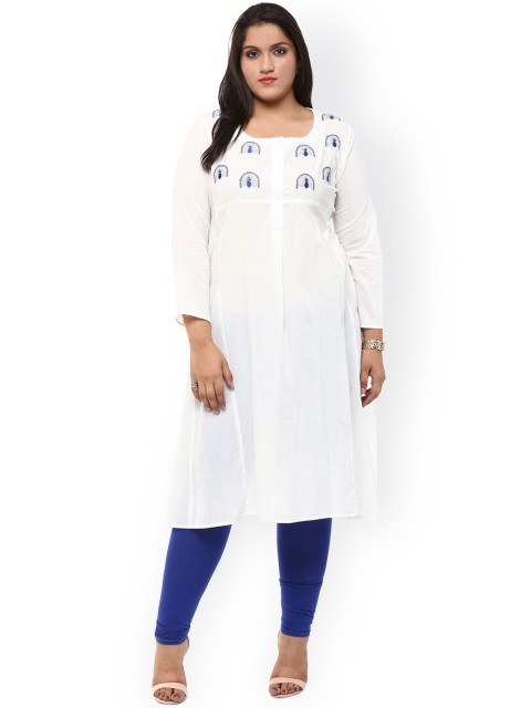

Love More White A-Line Kurta