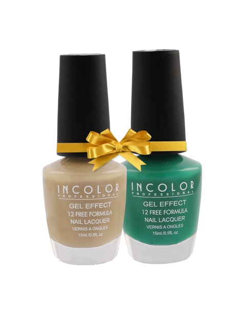 

INCOLOR Set of 2 Gel Effec Matte Nail Enamel Combo 18 - 97 & 34 - 15 ml each, Beige