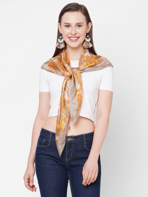 

Get Wrapped Women Orange & White Printed Scarf