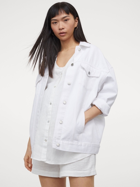 

H&M Women White MAMA Linen Tunic