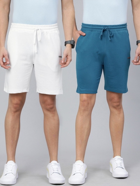

The Indian Garage Co Men Pack of 2 Mid-Rise Regular Shorts, White