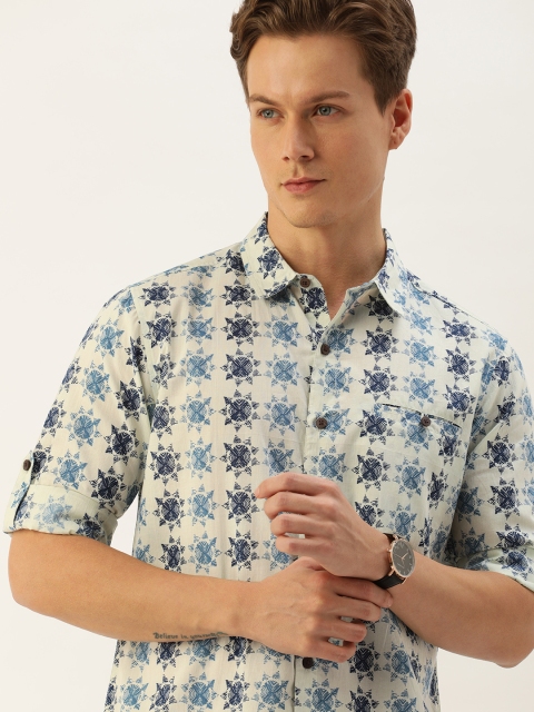 

Anouk Men White Printed Casual Shirt