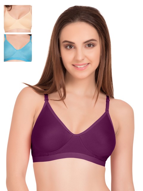 

Tweens Pack of 3 Full-Coverage T-shirt Bras 265, Beige