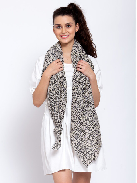 

J Style Women Grey & Black Printed Stole