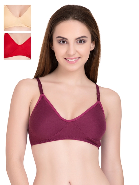 

Tweens Pack of 3 Full-Coverage T-shirt Bras 253, Magenta