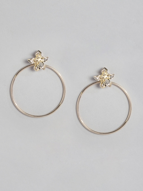 

Forever New Gold-Plated Circular & Floral Drop Earrings