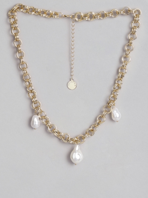 

Forever New White Gold-Plated Beaded Necklace