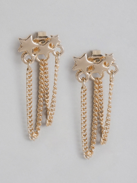 

Forever New Gold-Plated Star-Shaped Drop Earrings with Underear Chain