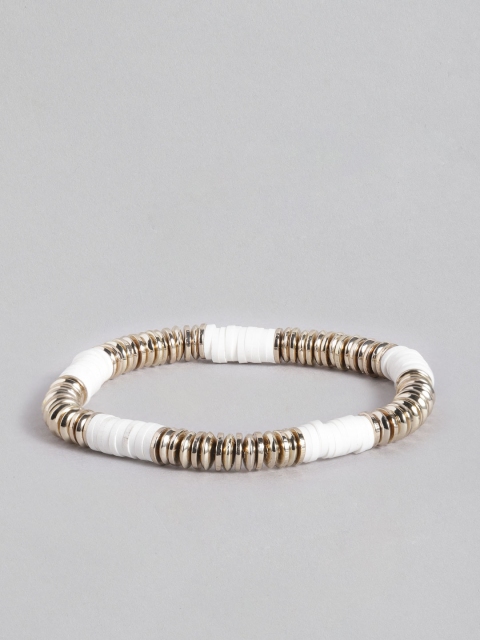 

Forever New Women White Gold-Plated Elasticated Bracelet