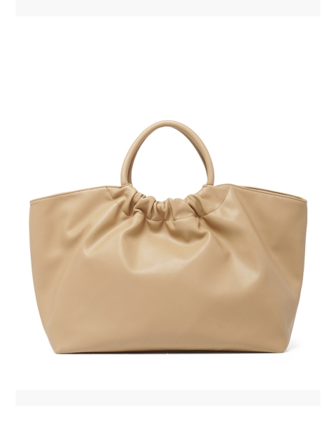 

Forever New Nude-Coloured Solid Gathered Tote Bag