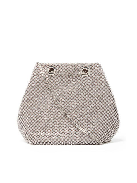 

Forever New Silver-Toned & Nude-Coloured Embellished Sling Bag