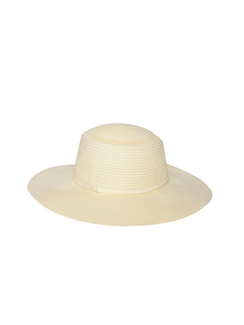 

Forever New Women Off-White Woven Design Cassidy Boater Hat