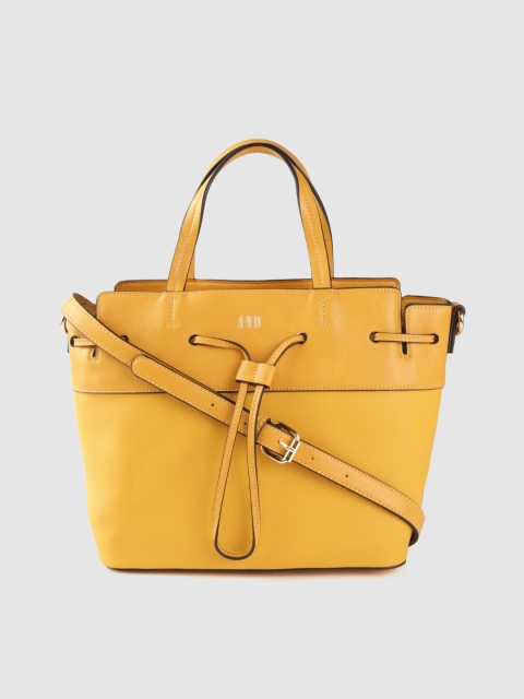 

AND Mustard Yellow Solid Handheld Bag