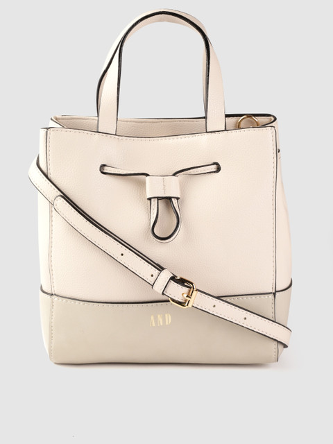 

AND Off White & Grey Handheld Bag