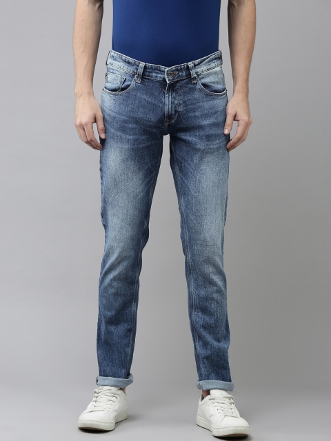 

SPYKAR Men Blue Ultra Slim Fit Low-Rise Heavy Fade Stretchable Jeans