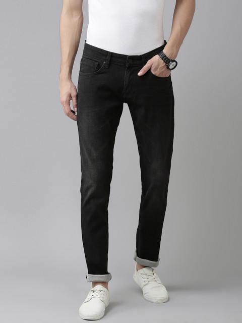 

SPYKAR Men Black Skinny Fit Low-Rise Light Fade Stretchable Jeans