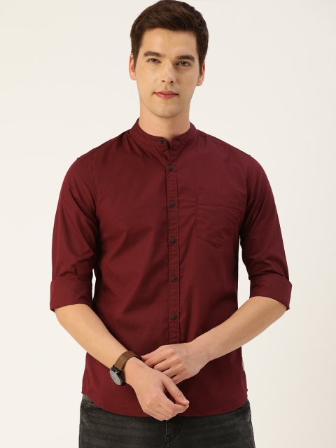 

Flying Machine Men Maroon Slim Fit Casual Shirt