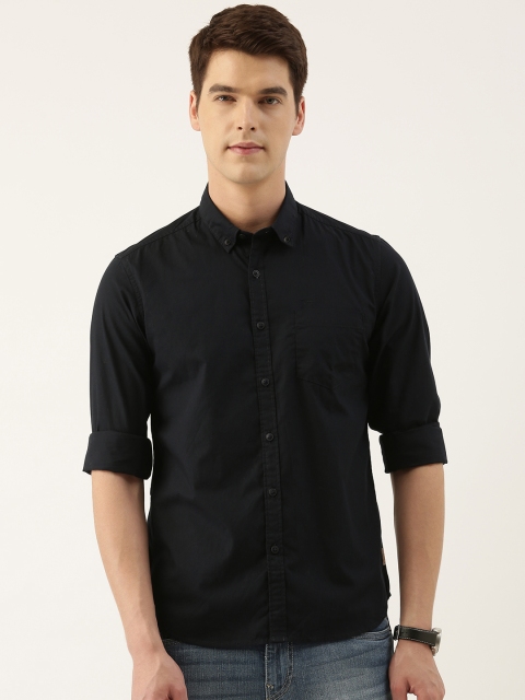 

Flying Machine Men Navy Blue Slim Fit Casual Shirt