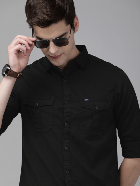 

SPYKAR Men Black Slim Fit Casual Shirt