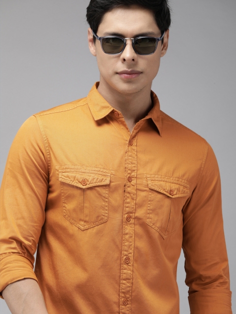 

SPYKAR Men Mustard Slim Fit Opaque Casual Shirt
