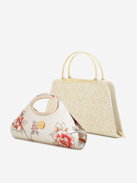 

Element Cart Beige Printed Purse Clutches with Bag