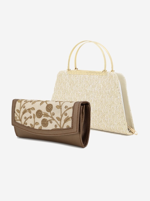 

Element Cart Pack Of 2 Cream Coloured & Brown Printed Purse Clutch