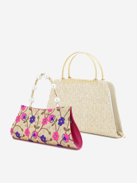 

Element Cart Pack Of 2 Textured Purse Clutches, Beige