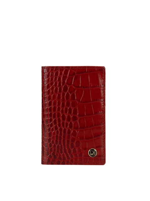 

Da Milano Unisex Red Textured Leather Card Holder