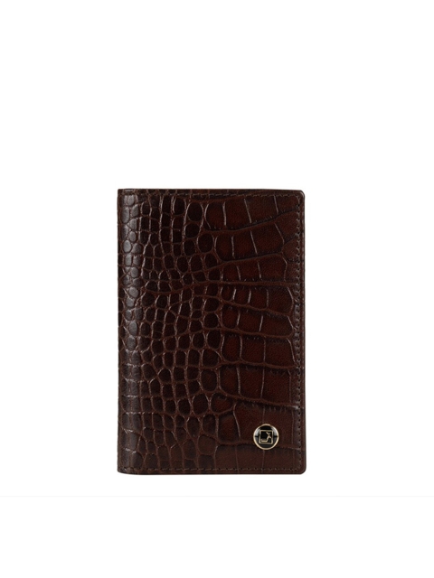 

Da Milano Unisex Brown Textured Leather Two Fold Wallet