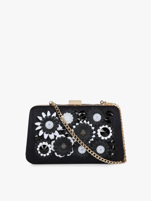 

Vdesi Black Embellished Box Clutch