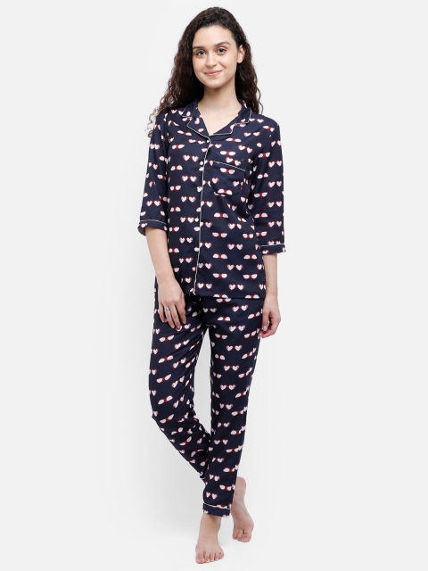 

Bellofox Women Black & White Printed Night suit