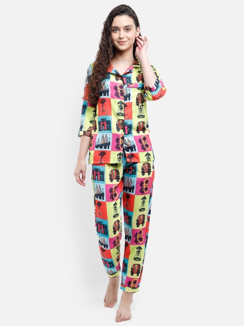 

Bellofox Women Multicoloured Printed Night suit, Multi