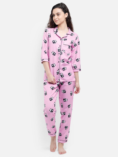 

Bellofox Women Pink Printed Night suit