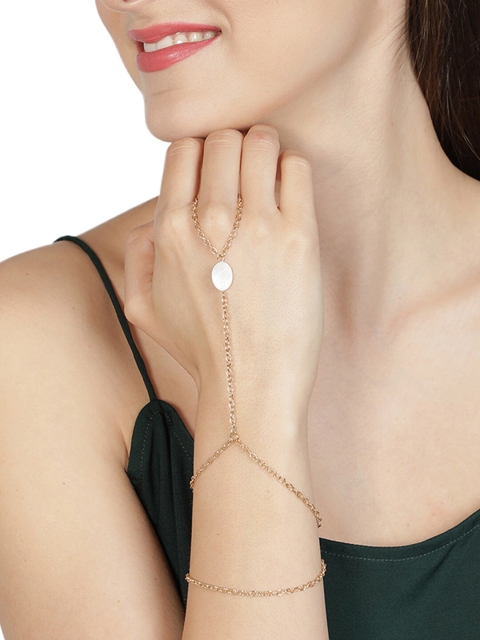 

AQUASTREET Gold-Toned Lone shell Ring Bracelet