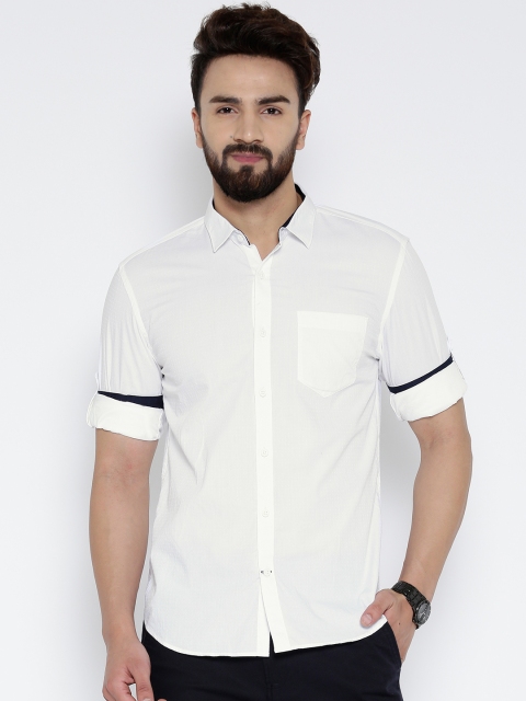 

Highlander White Slim Fit Casual Shirt