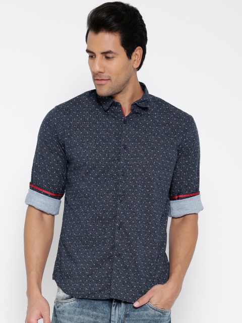 

Locomotive Navy Printed Casual Shirt, Navy blue