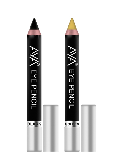 

AYA Set of 2 Black & Golden Single Apply Long Lasting Eye Liner - 2.8 g each