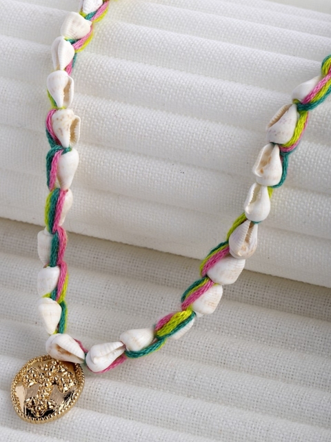 

CRZ Gold-Toned & White Alloy Handcrafted Necklace